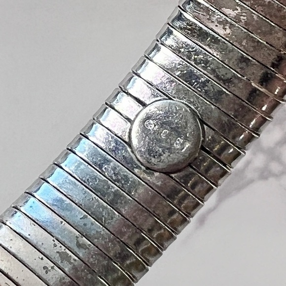 Vintage Monet Silver Tone Stretch Chain Snake Bracelet - Picture 5 of 7